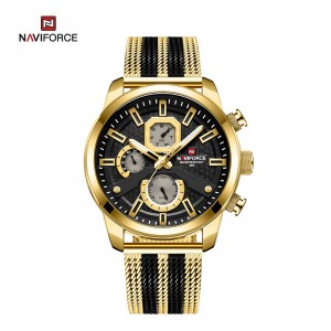 NAVIFORCE NF9211S veľké pánske športové multifunkčné kremenné milánske hodinky s remienkom z nehrdzavejúcej ocele