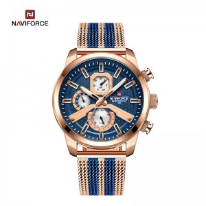 NAVIFORCE NF9211S big face men’s sports multifunctional quartz Milan stainless steel strap watch