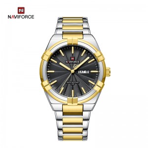 NAVIFORCE 100% originale di marca NF9218 Calendario aziendale di moda impermeabile orologi da polso maschili in acciaio inossidabile 2023