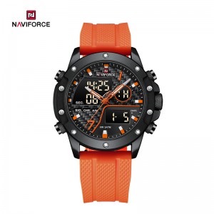 NAVIFORCE NF9221 Herren-Armbanduhr, modisch und dynamisch, mit TPU-Armband, leuchtend, wasserdicht, Multifunktions-Datumsanzeige, Dual-Quarz-Uhrwerk