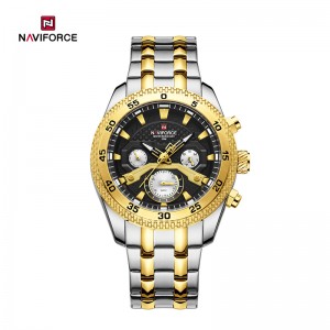 Pôvabné a štýlové vodotesné multifunkčné Quartz hodinky Naviforce NF9222 pre mužov