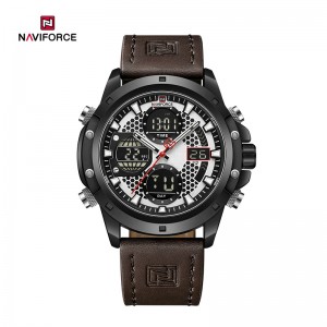Naviforce NF9225 Fashion Boutique High-Quality Men's Multi-function genuina Leather Watch