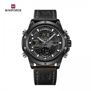 Naviforce NF9225 패션 부티크 고품질 남성용 다기능 정품 가죽 시계