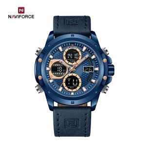 Naviforce NF9225 Fashion Boutique High-Quality Men's Multi-Function Genuine Leather Watch