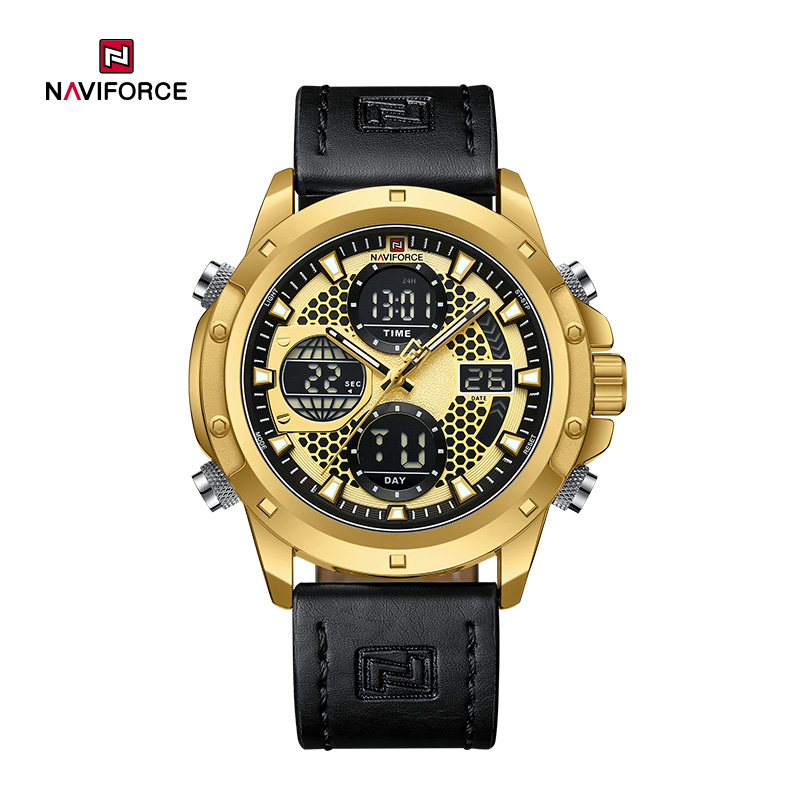 Vysokokvalitné pánske multifunkčné hodinky z pravej kože Naviforce NF9225 Fashion Boutique