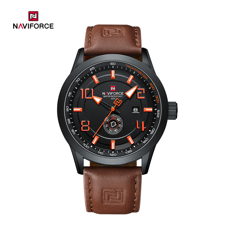 NAVIFORCE NF9229 Rellotge per a home de moda retro juvenil Tendència Impermeable esportiva Rellotge de polsera de moviment de quars lluminós