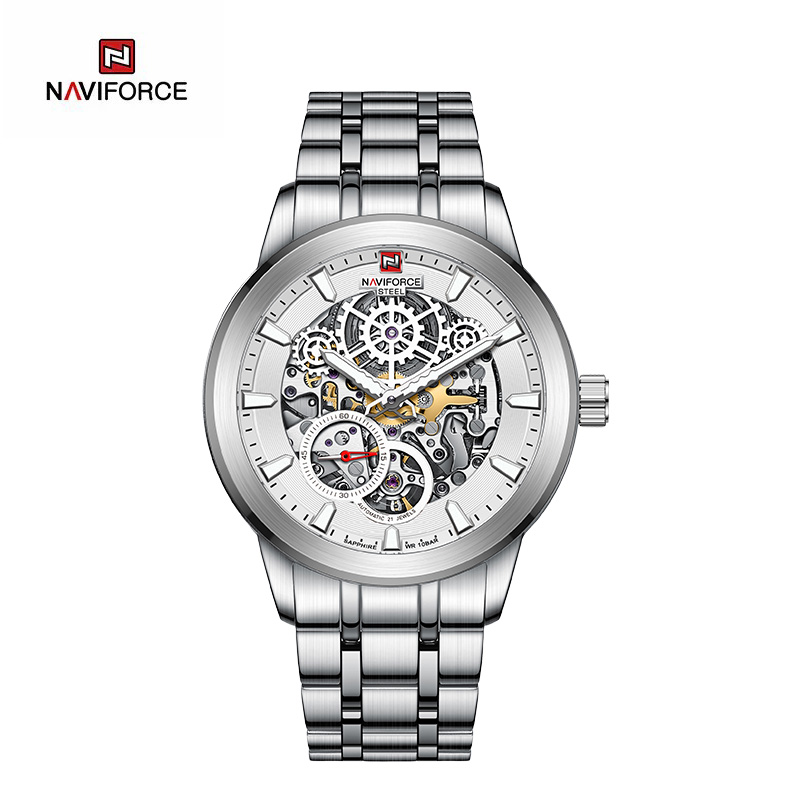 OEM NAVIFORCE NFS1002 Business Casual Automatic Mechanical Hollow Dial ...