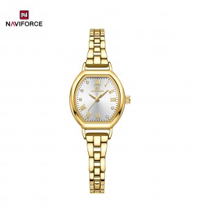 NAVIFORCE 5035 dámsky vysoko kvalitný vodotesný náramok z nehrdzavejúcej ocele elegantné dámske hodinky v tvare suda