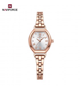 NAVIFORCE 5035 Жіночий високоякісний водонепроникний браслет із нержавіючої сталі, елегантний годинник у формі бочки