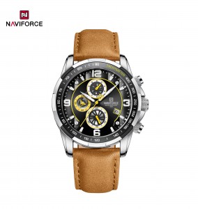 NAVIFORCE NF8020L Brand Trend Cool Vodotěsné Kožené Quartz Luxusní Luminous Man náramkové hodinky