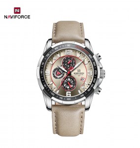 NAVIFORCE NF8020L Brand Trend Cool Waterproof Leather Quartz Luxury Luminous Man Wristwatches