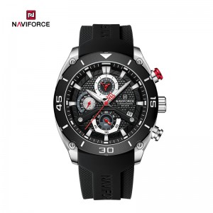 NAVIFORCE NF8038 Trendy voděodolné sportovní teenagerské multifunkční hodinky se silikonovým páskem s chronografem