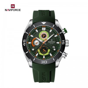 NAVIFORCE NF8038 Trendy Waterproof Sports Teenager Multifunction Chronograph Silicone Strap Men's Watch