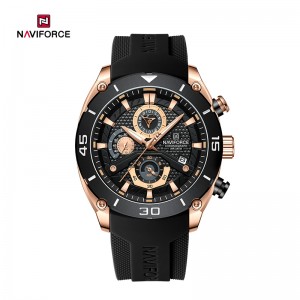 NAVIFORCE NF8038 Trendy Waterproof Sports Teenager Multi-function Chronograph Silicone Strap Men’s Watch