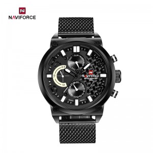 NAVIFORCE NF9068S Моден военен спортен кварцов водоустойчив ръчен часовник за мъже от неръждаема стомана