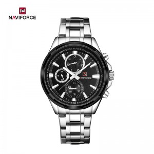 ໂມງຜູ້ຊາຍ NAVIFORCE NF9089 Gentleman Fashionable and Elegant Three-eye Six-hand Multi-function Large Dial Waterproof Luminous Quartz Watch
