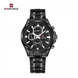 NAVIFORCE NF9089 Мужские часы Джентльменские модные и элегантные многофункциональные водонепроницаемые кварцевые часы с тремя глазами и шестью стрелками с большим циферблатом