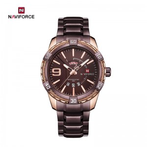 NAVIFORCE NF9117S Luxury Quartz Watch Daybọchị Ngosipụta elekere ndị nwoke na-egbochi mmiri