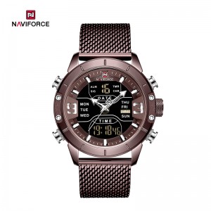 Moška ura NAVIFORCE NF9153S z dvojnim zaslonom, večfunkcijska vodotesna modna športna tkana moška ura