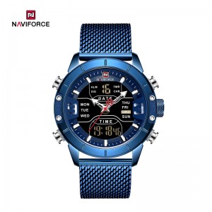 NAVIFORCE NF9153S Dual Display Multi-function Waterproof Trendy Sports Woven Strap Men's Watch