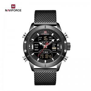 NAVIFORCE NF9153S Машки часовник со двоен дисплеј со мултифункционален водоотпорен трендовски спортски ткаен ремен