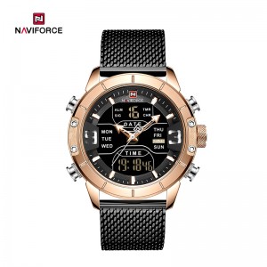 Pánske hodinky NAVIFORCE NF9153S s dvojitým displejom, vodotesné, trendy, športové, s tkaným remienkom