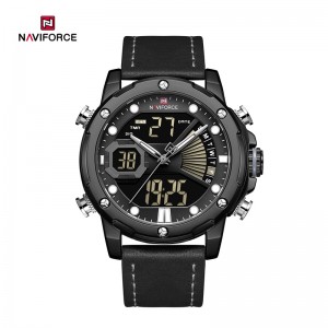 Naviforce NF9172L Tyylikäs muotoiltu monitoiminen muoti aidosta nahasta vedenpitävä miesten kello