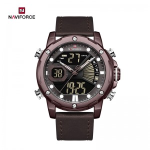 Đồng hồ đeo tay nam chống thấm nước bằng da thật thời trang đa chức năng Naviforce NF9172L