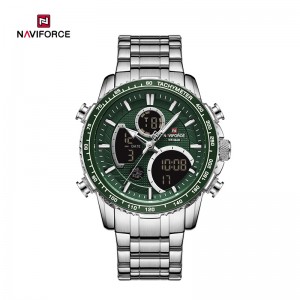NAVIFORCE pánske digitálne športové multifunkčné hodinky s chronografom Quartz vodotesné náramkové hodinky z nehrdzavejúcej ocele NF9182