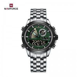 NAVIFORCE NF9205 Mecha Mechanical Style Men's Sports Watch Dual Display Dial Waterproof Luminous Watch Gift for Boyfriend