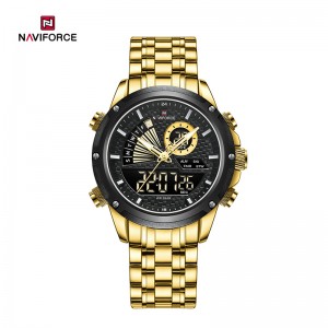 Reloj deportivo NAVIFORCE NF9205 mecánico para hombre, esfera de pantalla dual, impermeable, luminoso, regalo para novio