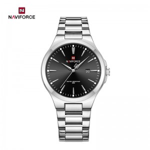 Naviforce NF9214 Japan Movement Stainless Steel Strap Simple Fashion Business Casual Wear-resistant Mineral Glass Environmental Protection Plating Men’s Quartz Watch