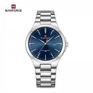 Naviforce NF9214 Japan Movement Stainless Steel Strap Simple Fashion Business Casual Wear-resistant Mineral Glass Pangkapaligiran Plating Panlalaking Quartz Watch