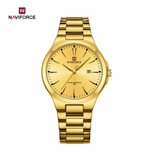 Naviforce NF9214 Japan Movement Stainless Steel Strap Simple Fashion Business Casual Wear-resistant Mineral Glass Environmental Protection Plating Men’s Quartz Watch