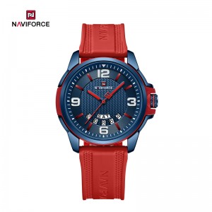 NAVIFORCE NF9215T masculino moderno esportivo à prova d'água luminoso Colorful Silicone pulseira relógio juvenil