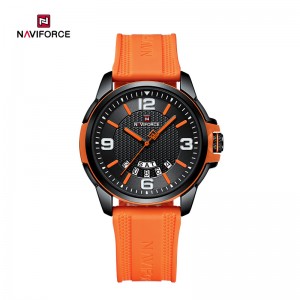 NAVIFORCE NF9215T vīriešu moderns sporta ūdensnecaurlaidīgs spīdošs krāsains silikona siksniņas jauniešu pulkstenis