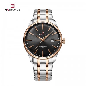 „Naviforce“ minimalistinė mada ir švelnus, geriausiai parduodamas verslo nerūdijančio plieno kvarcinis vyriškas laikrodis NF9230