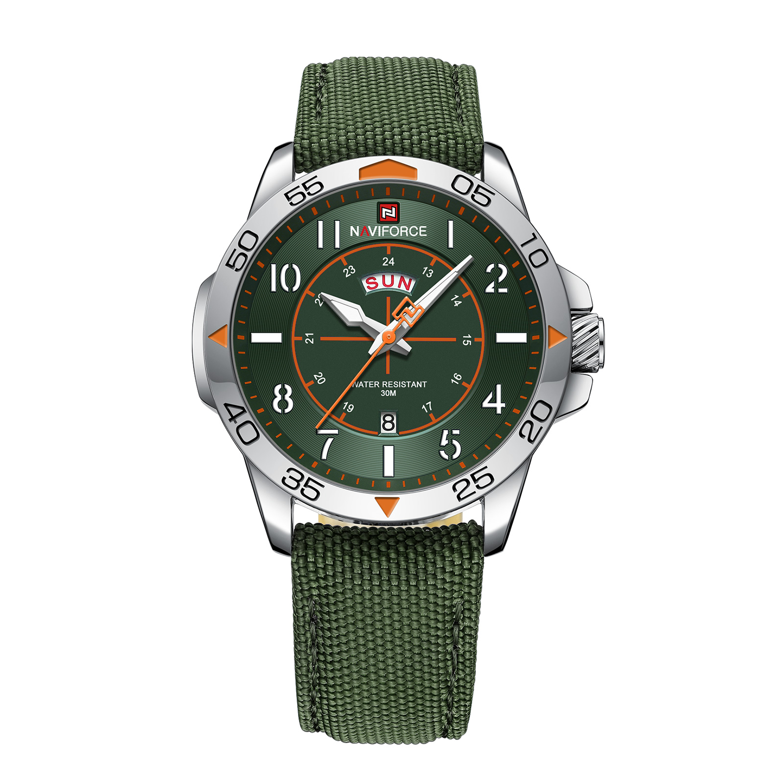 NAVIFORCE 8025 Quartz Watches with Square Case Chronograph Sport Wrist Watch for men