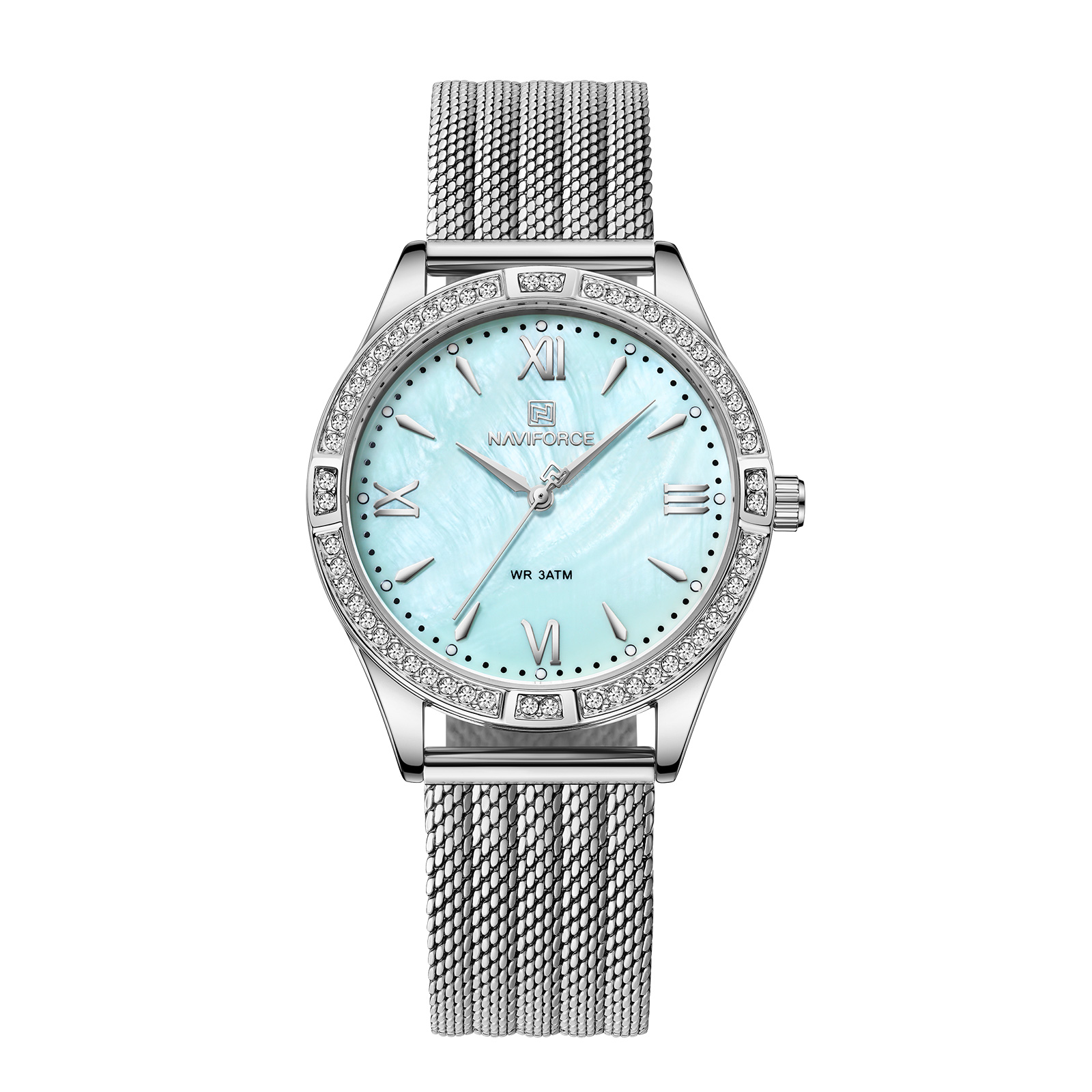 NAVIFORCE 8025 Quartz Watches na may Square Case Chronograph Sport Wrist Watch para sa Mga Lalaki