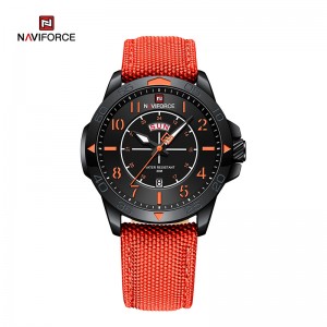 I-Brand ephezulu ye-NAVIFORCE NF9204N Intambo Yenayiloni Yemfashini Engenamanzi Ye-Quartz Men's Sport Watches