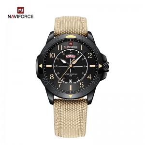 Топ марка NAVIFORCE NF9204N модни найлонова каишка водоустойчив кварцов мъжки спортни часовници