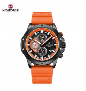 NAVIFORCE NF8036 sportowy zegarek kwarcowy chronograf z datownikiem wodoodporny silikonowy pasek męski zegarek