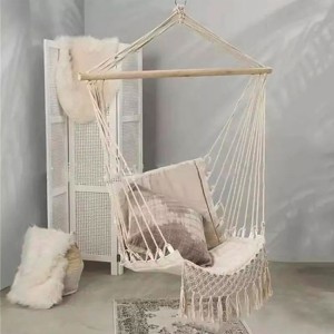 AJ Factory Wholesale Outdoor Indoor Garden Portable Cotton Rope Hanging Canvas Seat Swing Chair