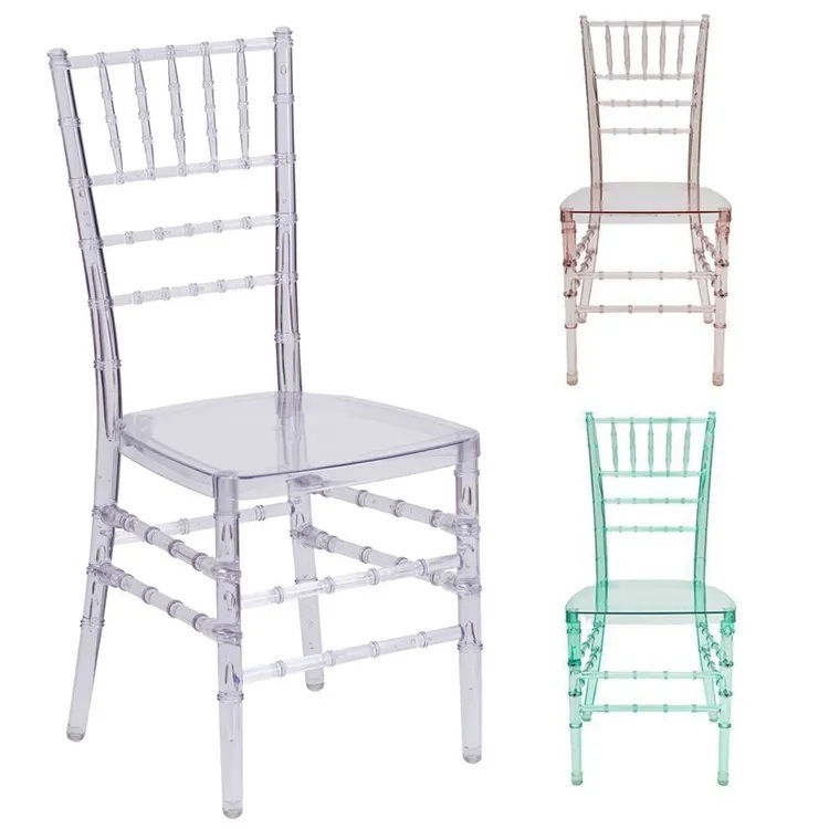 AJ wholesale Outdoor Hotel Banquet Wedding Transparent Clear Plastic Acrylic Tiffany Chiavari Chairs Featured Image