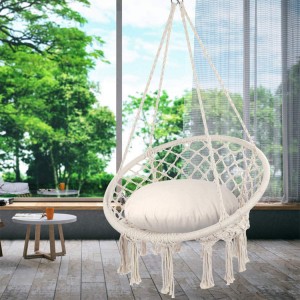 AJ Factory Wholesale Bedroom Ceiling Portable Rope Macrame Hanging Hammock Chair For Balcony