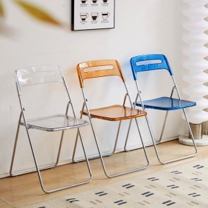 AJ Factory Wholesale Outdoor Patio Garden Restaurant Folding Transparent Acrylic Plastic Dining Chair