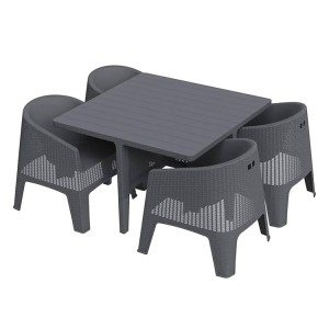 AJ Factory Wholesale Outdoor Cafe Patio Garden Leisure Plastic Stackable Black Dining Arm Chair