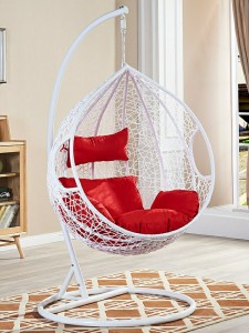 AJ Factory Wholesale Outdoor Indoor Garden Patio Hanging Chair PE Rattan Egg Chair Swing with Stand