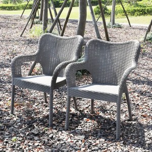 AJ Factory Wholesale Restaurant Cafe Patio Garden Arm Chair Plastic Stackable Dining Armchair