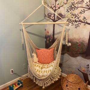 AJ Factory Wholesale Outdoor Garden Portable Cotton Rope Hanging Lace Seat Chair Swing
